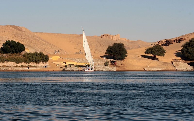   The fertile Nile River, a source of life in an otherwise desert land.